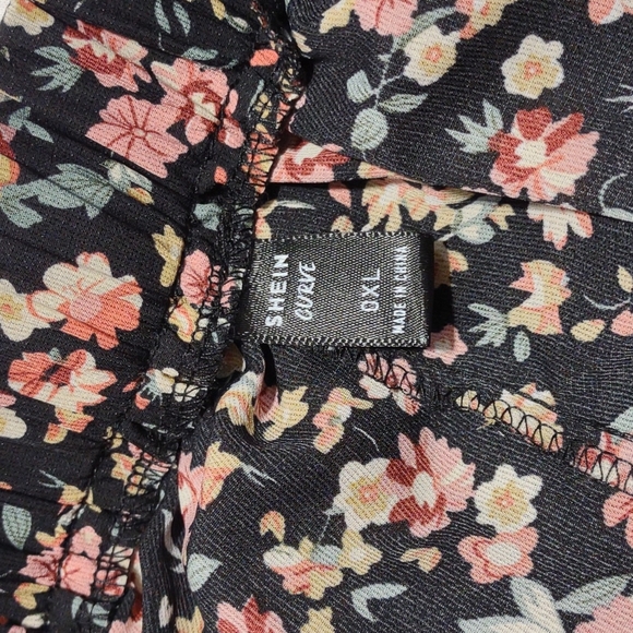 Shein Curvy Black Floral Skirt - Picture 8 of 9